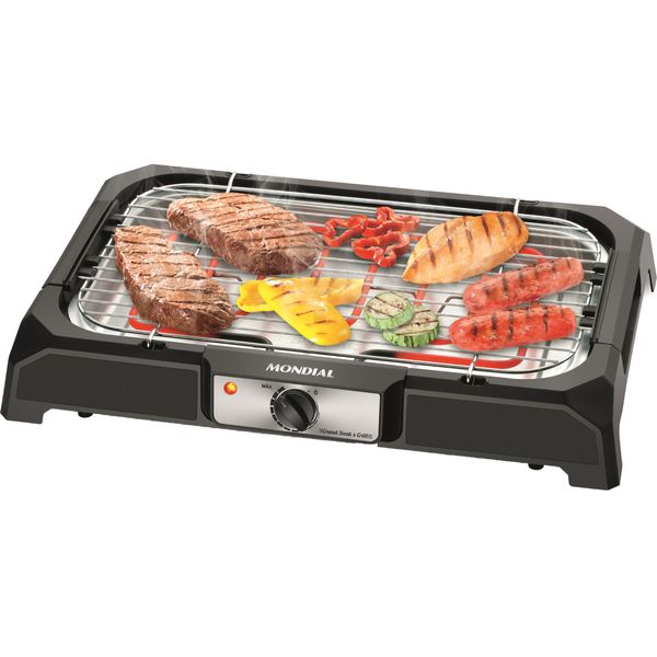 Churrasqueira Elétrica Mondial Grand Steak e Grill CH-05 2000W Preta